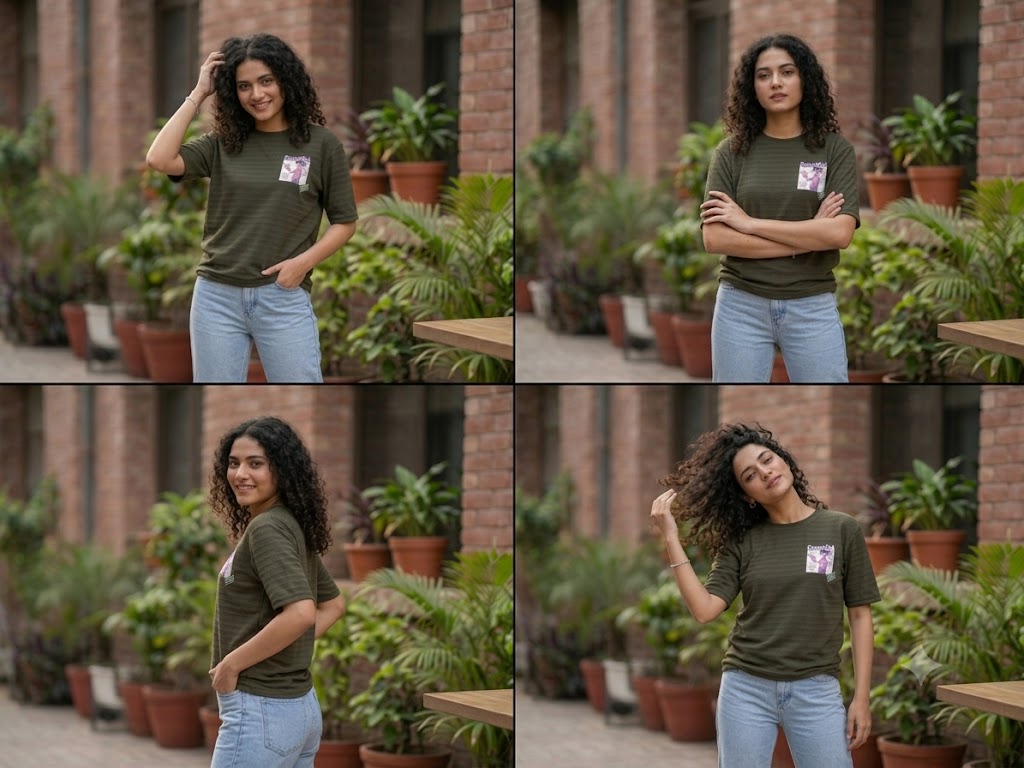Olive Green Casual Graphic Top