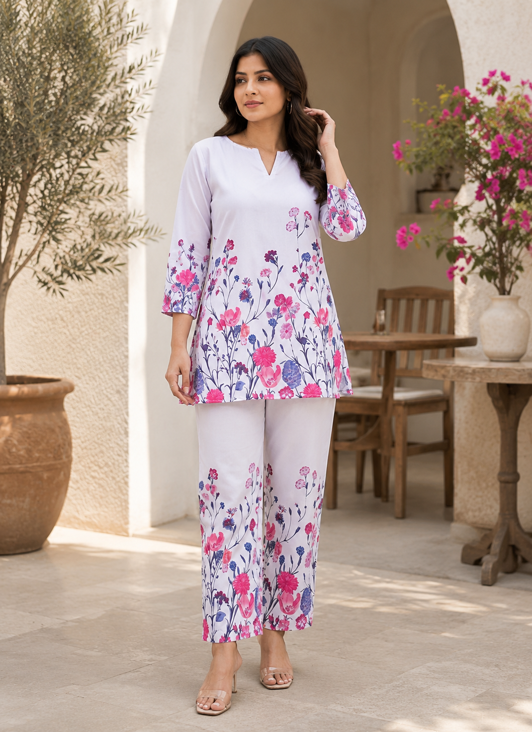 Lavender Floral Print Co-Ord Set